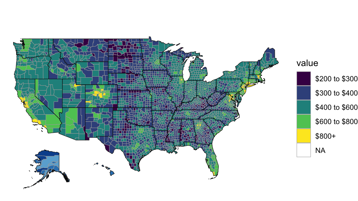 Census-Level Median Rent (Source: 2000 Census)