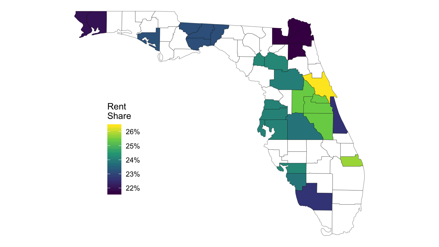 CBSA Level Rent Share (%)