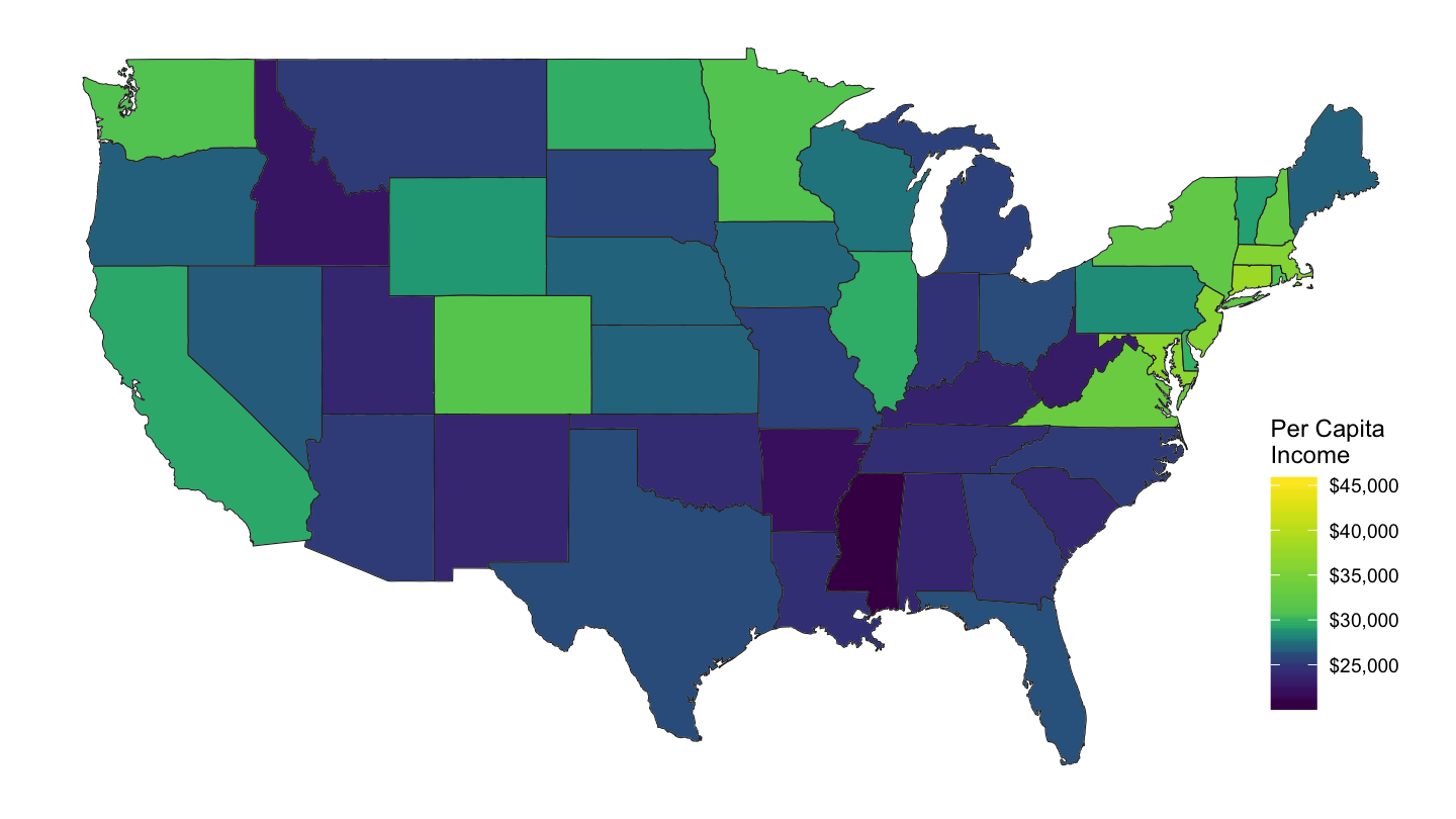 Per Capita Income by State