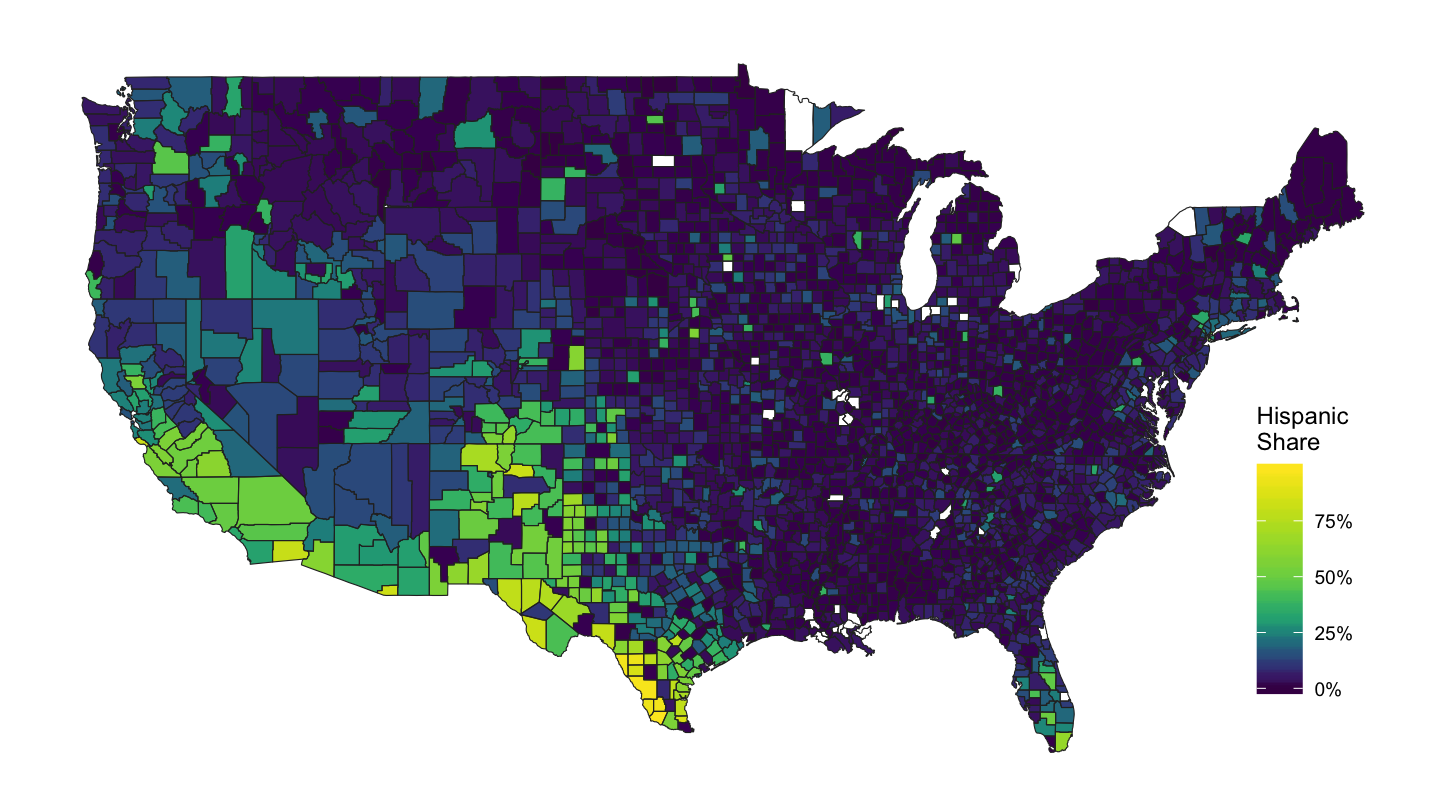 County Percentage of Hispanics