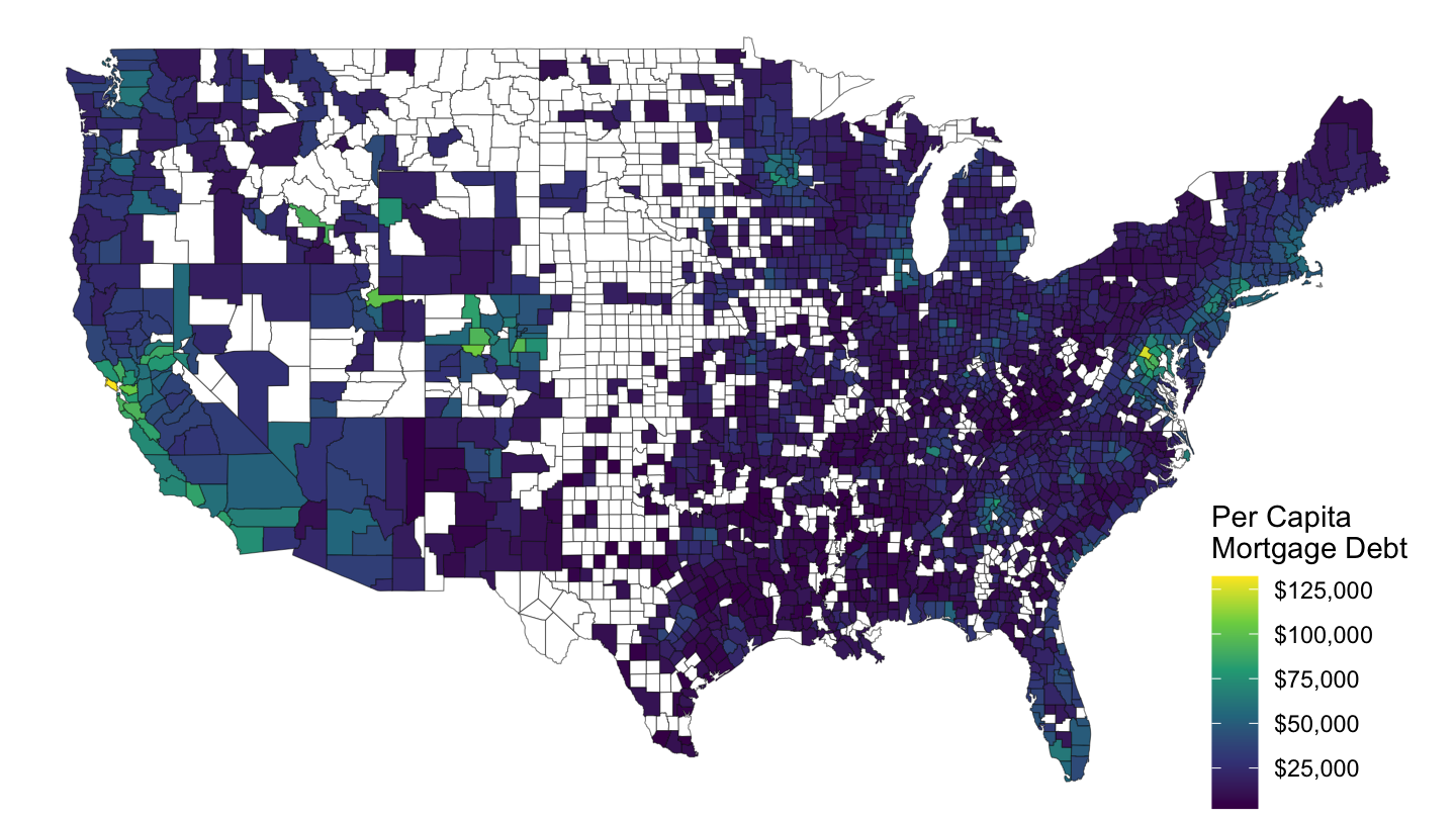 Mortgage Debt Per Capita, 2007-Q4, FRB